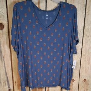 Womens Dip Pullover Top Size 3X Casual Grandmacore NWT